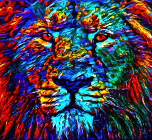 Lion Color Face Painting